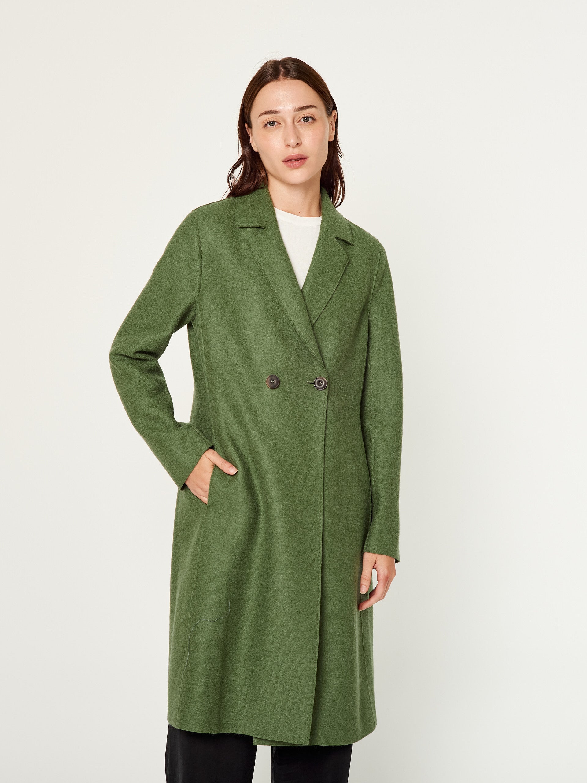 ropa abrigo paå¸½o verde mujer