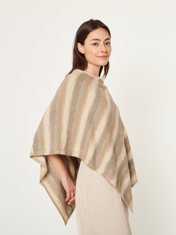 Poncho Alpaca 94 De Algodon Color Beige