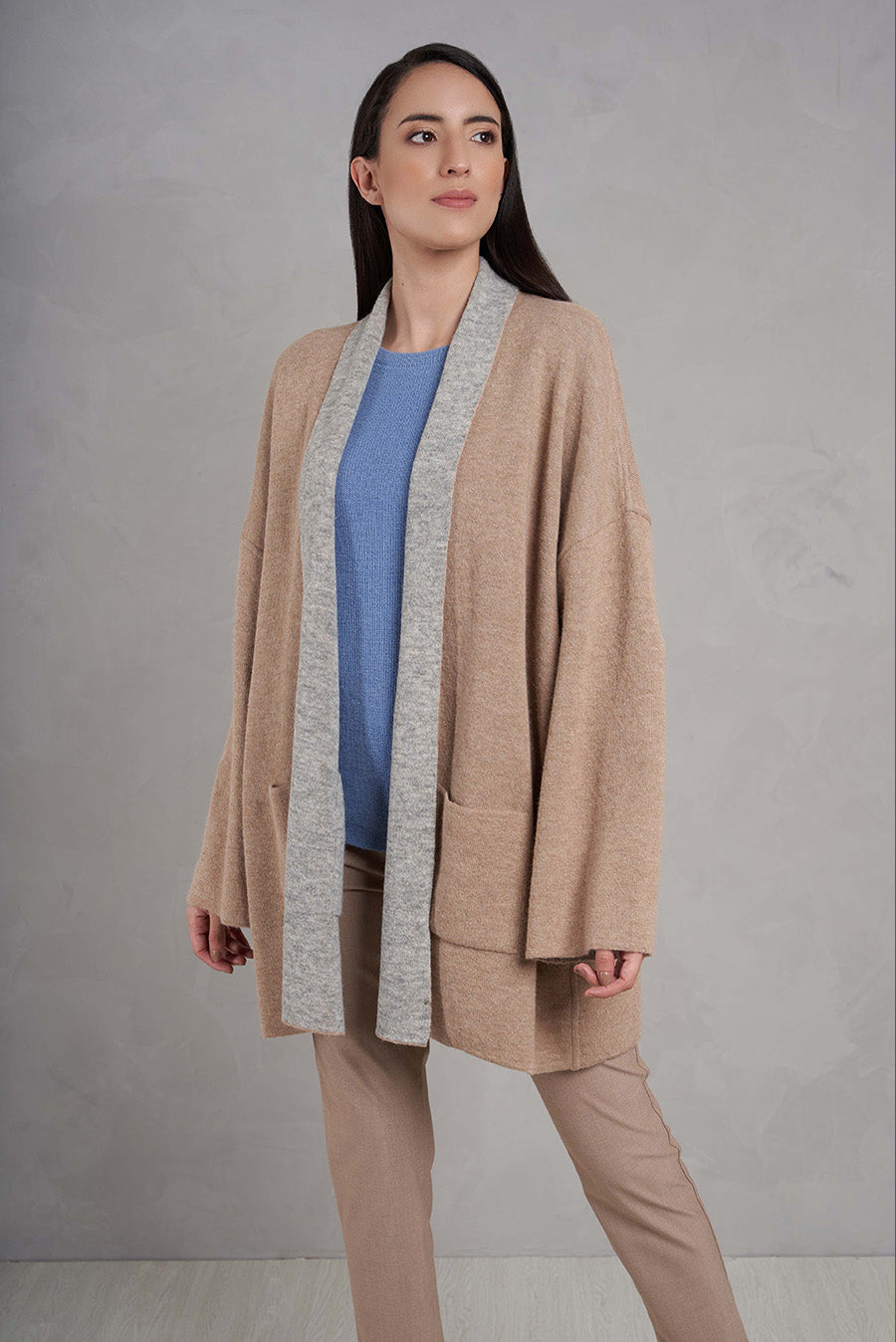 CÁRDIGAN INCALPACA 597 | BEIGE / GRIS