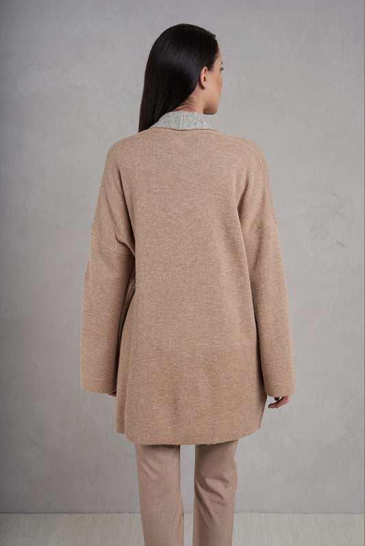 CÁRDIGAN INCALPACA 597 | BEIGE / GRIS